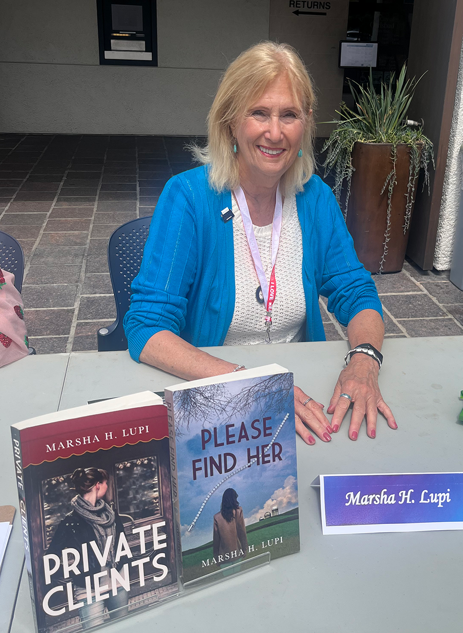 Marsha H. Lupi at Dove Library Carlsbad with Colleagues Gary and Tim